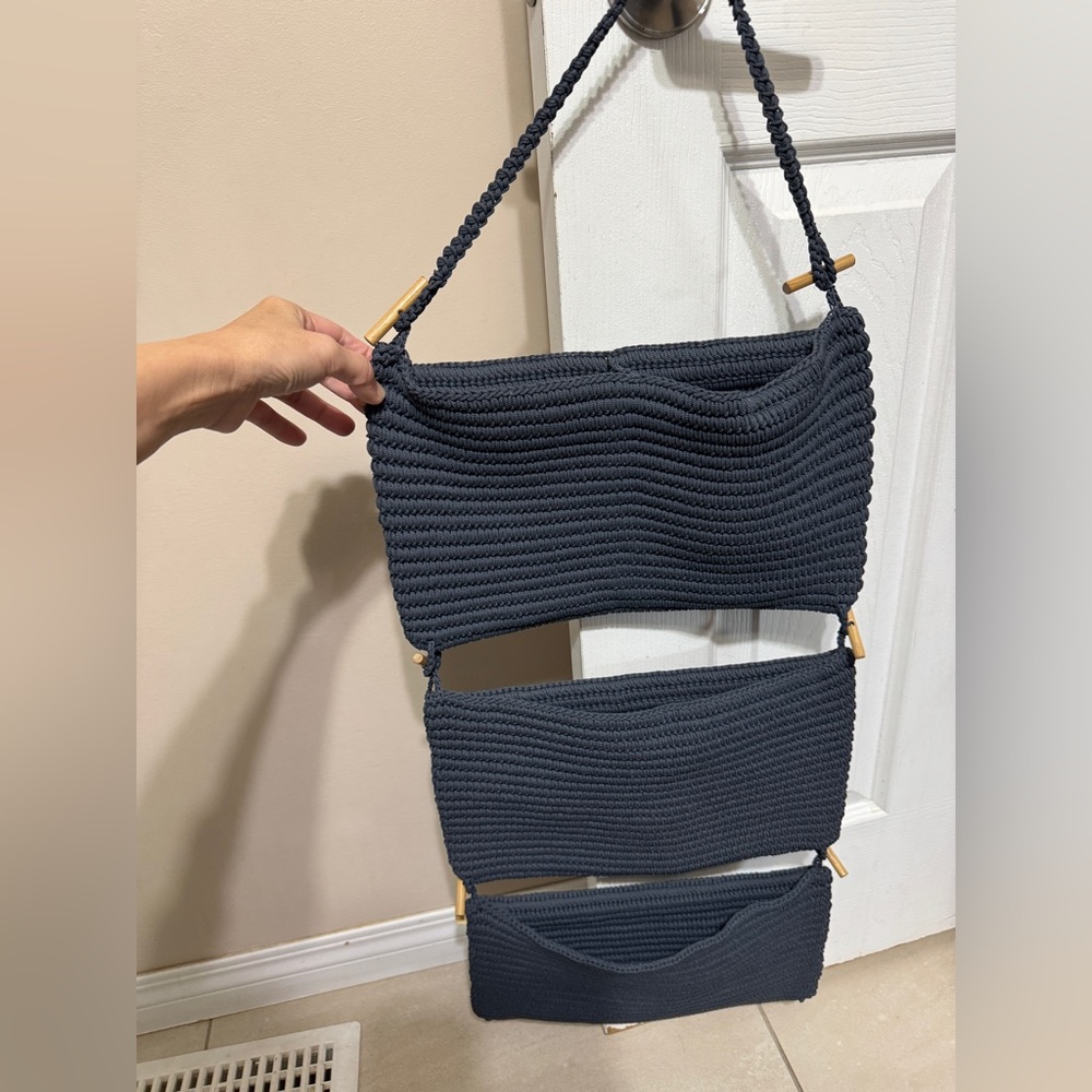 IKEA NORDRANA Basket & Hanging Storage Organizer Handmade Bamboo Hardware
